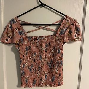 cute flower print crop too